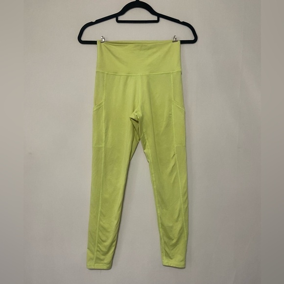 aerie Pants - Aerie chill play move high rise pocket leggings EUC in neon yellow